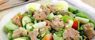 Салат из печени трески: классический рецепт Ингредиенты к рецепту